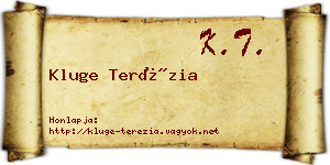 Kluge Terézia névjegykártya